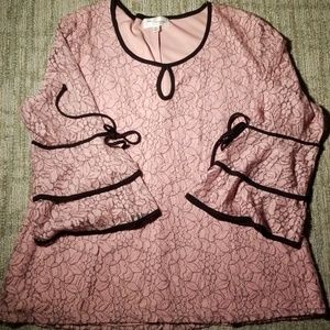 Eve & Maddie rose pink lace shirt